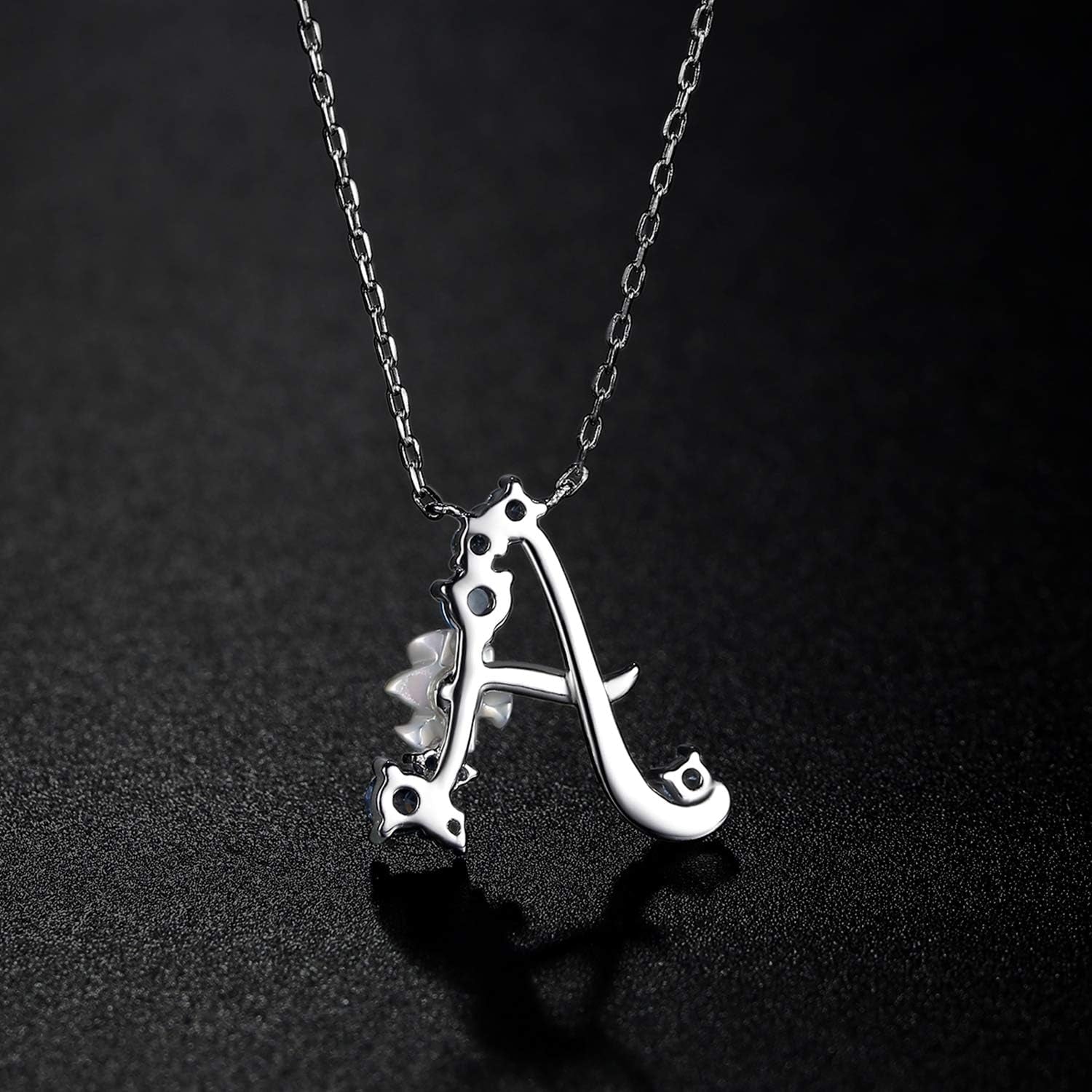 Sparkle with Meaning: Customizable Initial Necklace in 925 Sterling Silver with Cubic Zirconia