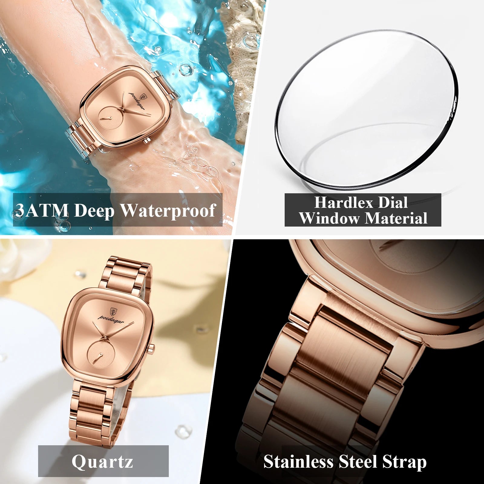 Luxury Watch for Woman Waterproof Stainless Steel Quartz Ladies Watch High Quality Women'S Watches Elegant Female Clock