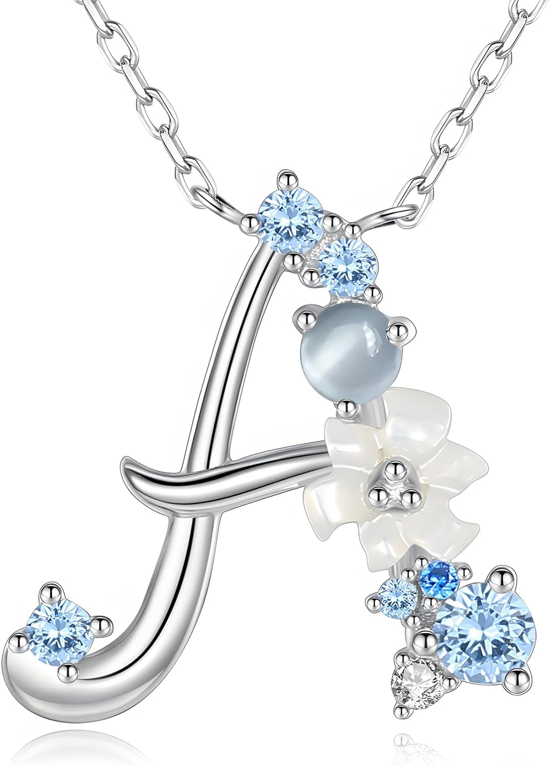 Sparkle with Meaning: Customizable Initial Necklace in 925 Sterling Silver with Cubic Zirconia