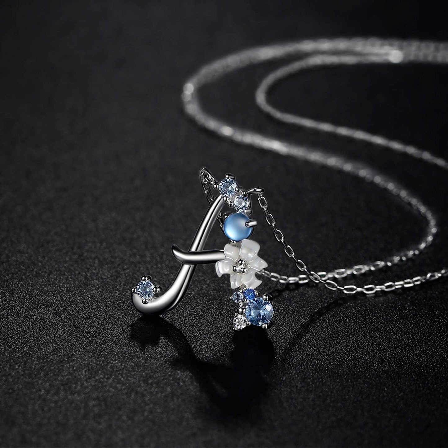 Sparkle with Meaning: Customizable Initial Necklace in 925 Sterling Silver with Cubic Zirconia
