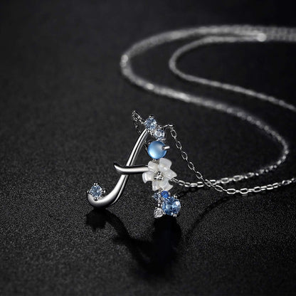 Sparkle with Meaning: Customizable Initial Necklace in 925 Sterling Silver with Cubic Zirconia